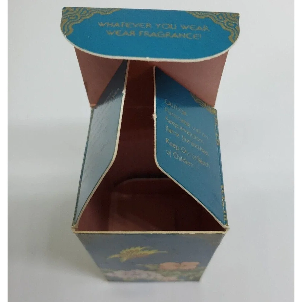 Vtg Avon Oriental Egg Delicate Blossoms Charisma Empty Perfume Bottle and Box‎
